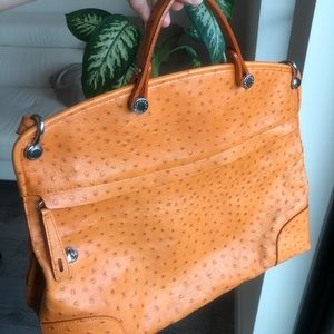Furla Orange leather handbag with shoulder strap
